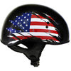 Hot Leathers T68 'American Flag' Advanced DOT Black Glossy Motorcycle Skull Cap Half Helmet for Men and Women