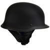 Hot Leathers HLT75  Flat Black 'The Hanz' German Style Advanced Motorcycle Half Helmet for Men and Women Biker
