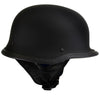 Hot Leathers T75 'The Hanz' German Style Flat Black Advanced Motorcycle Half Helmet for Men and Women Biker