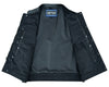 DS689 CONCEALED SNAP CLOSURE, TEXTILE MATERIAL, SCOOP COLLAR & HIDDEN ZIPPER - HighwayLeather