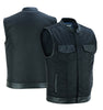 DS689 CONCEALED SNAP CLOSURE, TEXTILE MATERIAL, SCOOP COLLAR & HIDDEN ZIPPER - HighwayLeather