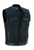 DS689 CONCEALED SNAP CLOSURE, TEXTILE MATERIAL, SCOOP COLLAR & HIDDEN ZIPPER - HighwayLeather