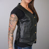 Hot Leathers VSL1008 Ladies Black 'Ten Pocket' Leather Vest