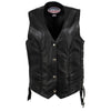 Hot Leathers VSL5001 USA Made Women's 'Vivacious' Black Braided Motorcycle Leather Vest