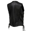 Hot Leathers VSL5002 USA Made Women's 'Kitten' Black Leather Motorcycle Vest with Side Laces