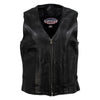 Hot Leathers VSL5003 USA Made Women's 'Speed Queen' Black Leather Vest with Front Zipper