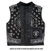 Hot Leathers VSM1049 Men's Black 'Paisley' Conceal and Carry Motorcycle Club Style Leather Vest