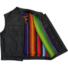 Hot Leathers VSM1057 Menâ€™s Black 'Mexican Blanket' Conceal and Carry Leather Vest