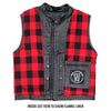 Hot Leathers VSM1060 Men's Black 'Flannel Red' Conceal and Carry Leather Vest