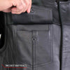 Hot Leathers VSM1060 Men's Black 'Flannel Red' Conceal and Carry Leather Vest