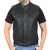 Hot Leathers VSM1201 Men's Black Motorcycle Biker Club Style Vest with Hoodie