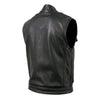 Milwaukee Leather USA MADE MLVSM5004 Men's Black 'Chaos' Premium Dual Closure Motorcycle Leather Vest