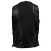 Milwaukee Leather USA MADE MLVSM5005 Men's Black 'Road Whip' Premium Motorcycle Leather Vest with Buffalo Snap Buttons