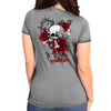 Hot Leathers SPL1857 Women's Silver 2023 Sturgis Rally Skull Rose T-Shirt