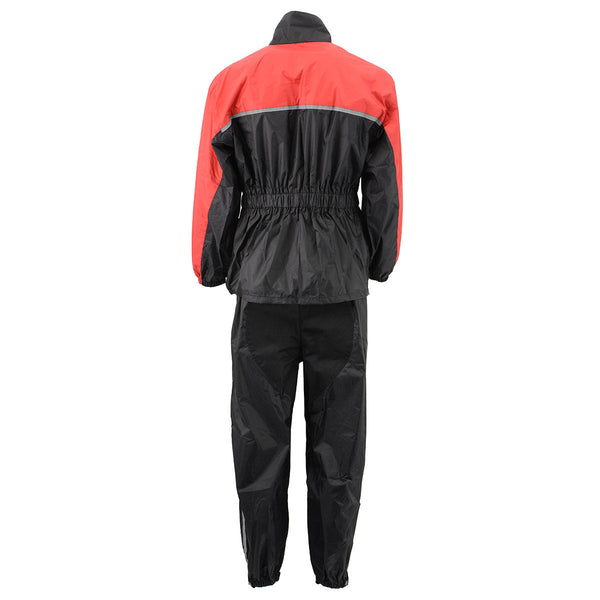 NexGen Ladies XS5031 Red and Black Water Proof Rain Suit with Cinch Si