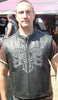 Skull leather club vest - Motorcycle - HighwayLeather