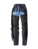 Unisex Premium Leather Coin Pocket Motorcycle Chaps with Finges - HighwayLeather