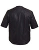 Men's Leather Perforated Half Sleeve Baseball Shirt - HighwayLeather