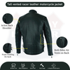 Tall vented racer leather motorcycle jacket- (longer sleeve & back length) - HighwayLeather