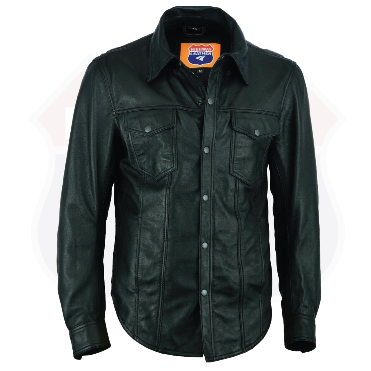 Leather motorcycle lightweight shirt - western biker club soft leather shirt - HighwayLeather