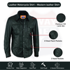 Leather motorcycle lightweight shirt - western biker club soft leather shirt - HighwayLeather