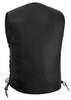 Gun pocket string side traditional leather vest - HighwayLeather