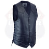 Dark Blue Knight Men Side Lace Leather Vest Club Color Gun # HL11614BORNLOSER - HighwayLeather