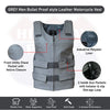 MEN'S GRAY BULLET PROOF LEATHER VEST Shade#36 (SKU#11643Gray36) - HighwayLeather