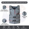 MEN'S GRAY BULLET PROOF LEATHER VEST Shade#36 (SKU#11643Gray36) - HighwayLeather