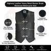 Highway Leather Heavy Metal Rocker Braid Waistcoat Motorcycle Vest SKU # HL11650 - HighwayLeather
