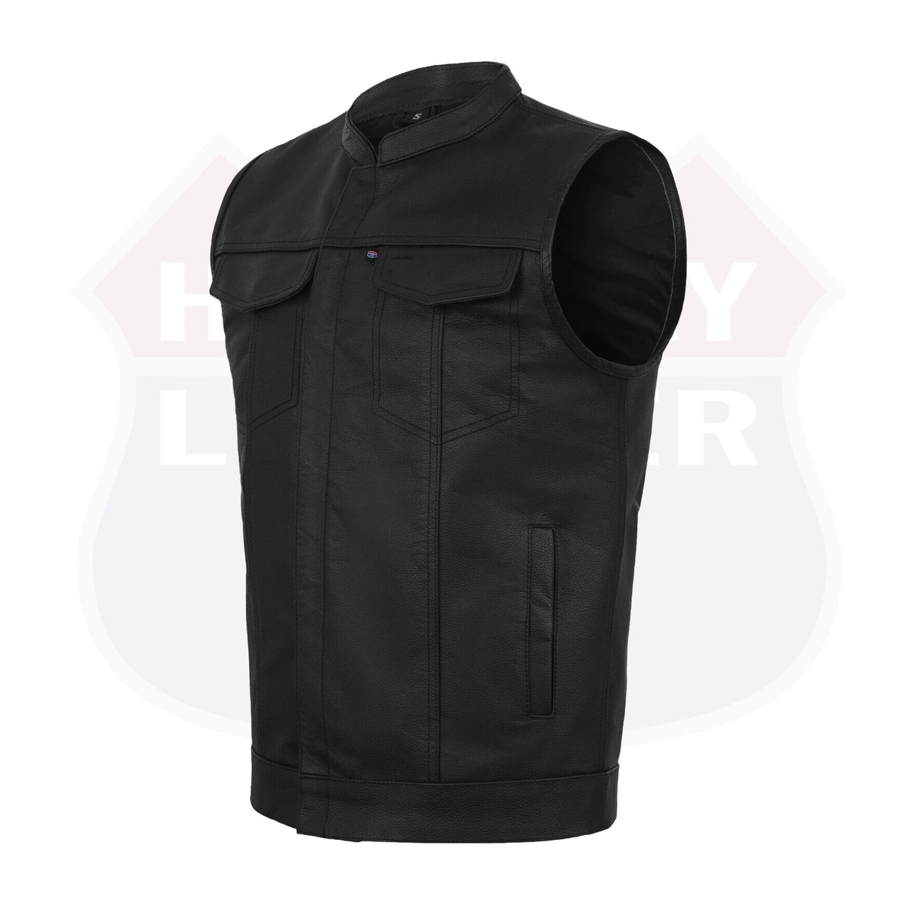 SOA Men's Leather Vest Anarchy Motorcycle Biker Club Concealed Carry Outlaws - HighwayLeather