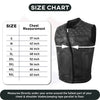 MEN BLACK CROSS STITCH VEST BUFFALO LEATHER HL11693SPT - HighwayLeather