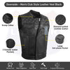 MEN BLACK CROSS STITCH VEST BUFFALO LEATHER HL11693SPT - HighwayLeather