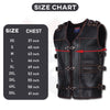 Mens Genuine Cow Leather Heavy Metal Zipper Buckled Rocker Braided Vest-11649BRN/11699 Rocker biker Waistcoat - HighwayLeather