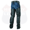 Basic Classic Style Leather Motorcycle Chap for Motorcycle Riding Plain Easy Fit - HighwayLeather