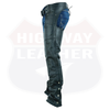 Basic Classic Style Leather Motorcycle Chap for Motorcycle Riding Plain Easy Fit - HighwayLeather