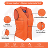 Orange Leather - Women motorcycle Vest Biker Club Concealed Carry 14501ORANGE - HighwayLeather