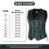 Rhinestone Leather - Women motorcycle vest Bling detail - HighwayLeather