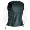 Women's Eyelet Leather Vest - Longer Length - HighwayLeather