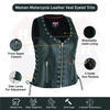 Women's Eyelet  Leather Vest - Longer Length - HighwayLeather