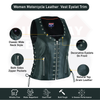 Women's Eyelet Leather Vest - Longer Length - HighwayLeather