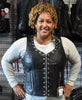 Women's Eyelet  Leather Vest - Longer Length - HighwayLeather