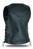 Women's Lace up side leather motorcycle vest NKD - HighwayLeather