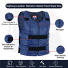 Navy Blue bulletproof leather vest - Women/Ladies Shade # 48 - HighwayLeather