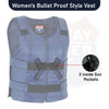 Navy Blue bulletproof leather vest - Women/Ladies Shade # 48 - HighwayLeather