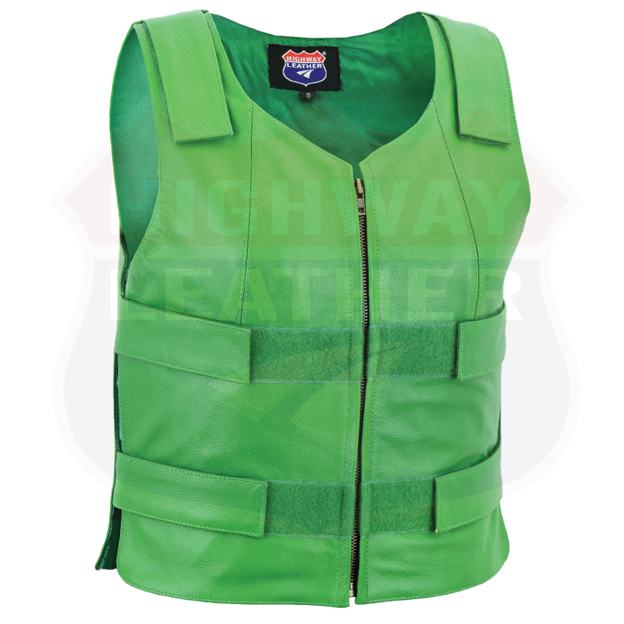 Green bulletproof leather vest - Women/Ladies - HighwayLeather