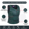 Emerald Green Women Bullet Proof style Leather Motorcycle Vest for SOA bikers Club #14945Hunter Green - HighwayLeather