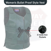 Emerald Green Women Bullet Proof style Leather Motorcycle Vest for SOA bikers Club #14945Hunter Green - HighwayLeather