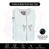 Women White Bullet proof style leather Vest for Biker club - HighwayLeather