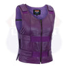 WOMEN PURPLE BULLET PROOF LEATHER VEST - PURPLE Shade # 53 - HighwayLeather